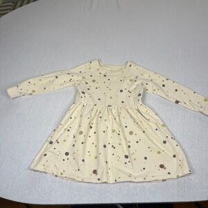Rylee + Cru Kids Cream Splatter Print Long Sleeve Dress 4-5Y